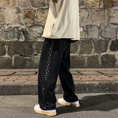 新款高街牛仔裤男潮ins宽松阔腿长裤春秋季休闲百搭裤K1870-P40，男装牛仔裤，星座512-2