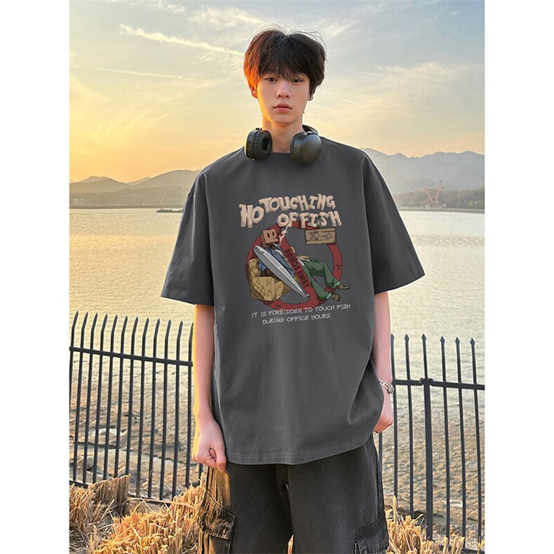 欧美高街潮流夏季短袖情侣ins宽松纯棉百搭时尚T恤HY346TP25控38,男装T恤,电商A102B
