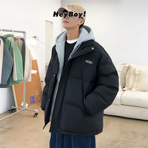港风ins撞色拼接拼料厚款保暖连帽情侣棉服 A071-Y280-P120图片