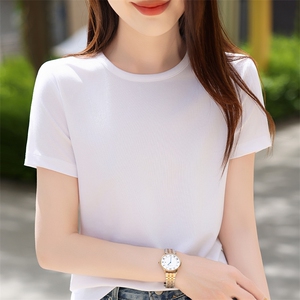 t恤女短袖夏季新款宽松韩版女装百搭休闲圆领半袖体恤女图片