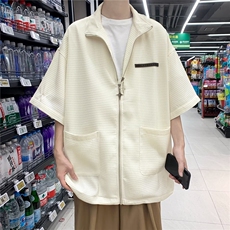 夏季新款衬衫潮流华夫格双拉链衬衫P42，男装衬衫，星座1116-2