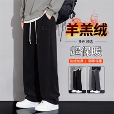 217-2-NK557-P45冬季新款羊羔绒加绒加厚直筒休闲裤男大码卫裤，男装休闲裤，星座217-2