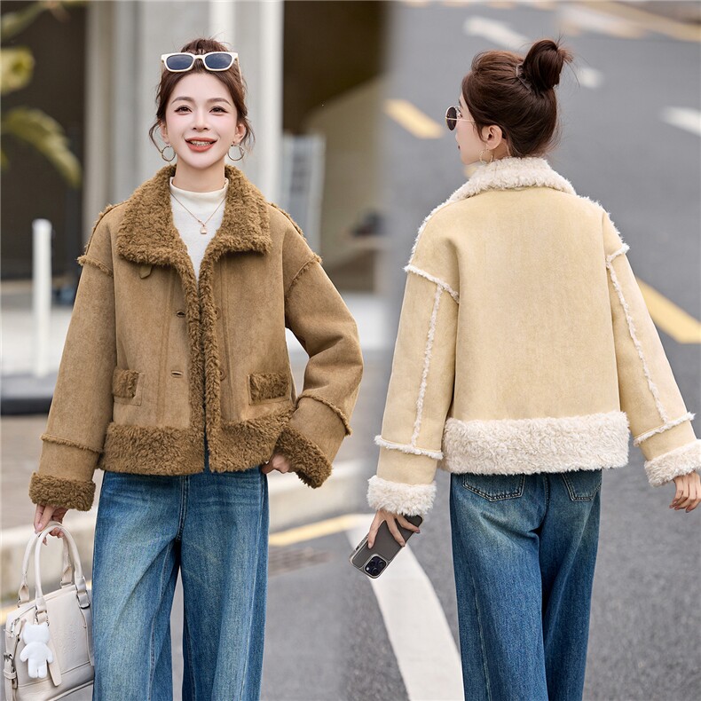 2025冬季加厚皮毛一体立领外套,女装棉衣/棉服,维一诺（1D095）