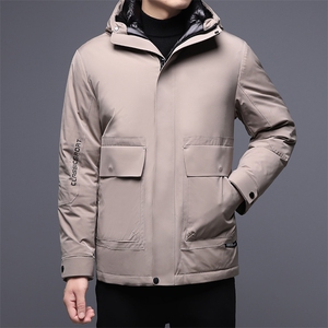 V2501钱塘2020-3秋冬中老年男士连帽羽绒服保暖休闲百搭外套P245图片