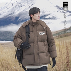 山系新标白鸭绒连帽时尚字母印花羽绒服A247-YR361P225控298，男装羽绒服，电商A247