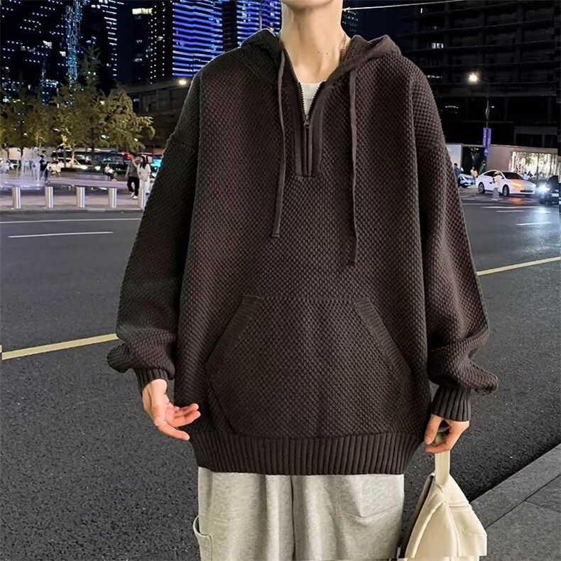 M277新款男士简约长袖T恤卫衣鹿毛绒简约大方连帽外套,男装T恤,星座308A-1（原309B-1）