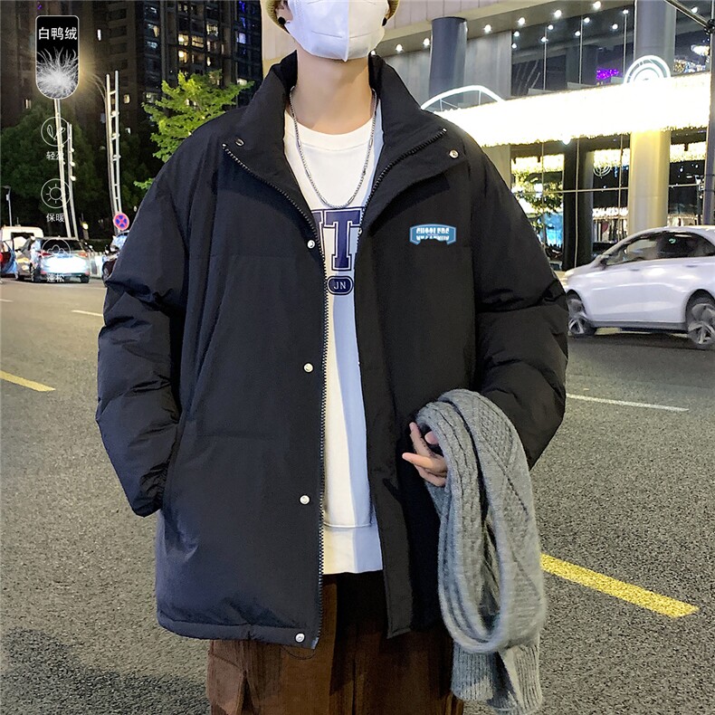 港风夜景字母印花白鸭绒宽松立领羽绒服A247-YR81813特批175控258,男装羽绒服,电商A247