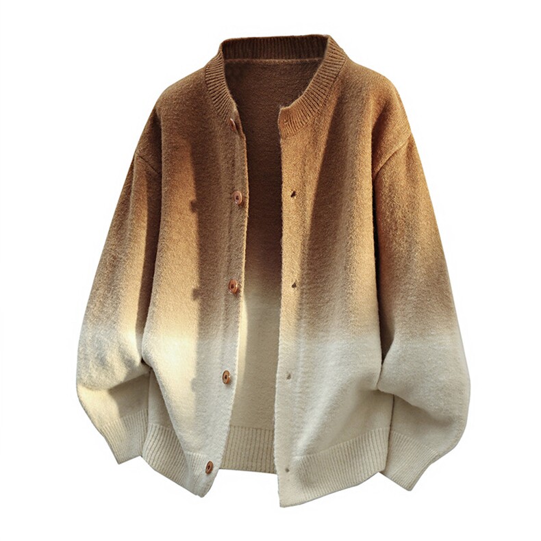 25850-特P68秋季时尚圆领毛衣开衫男针织衫宽松渐变色夹克外套，男装针织衫/毛衣，电商D310B