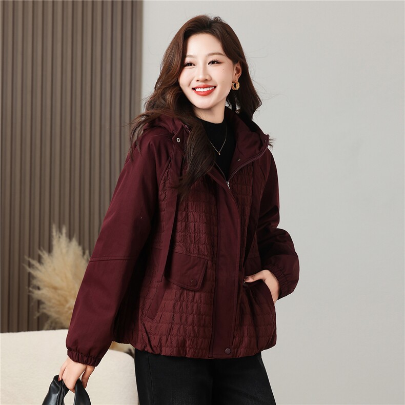 棉衣女冬季新款面料拼接质感洋气连帽加厚保暖棉服外套,女装棉衣/棉服,曼沙奕珂