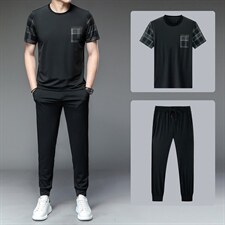 夏天男士休闲套装男夏季运动套装男衣服运动服套装男装短袖套装，男装休闲套装，电商B212（原钱塘6029）