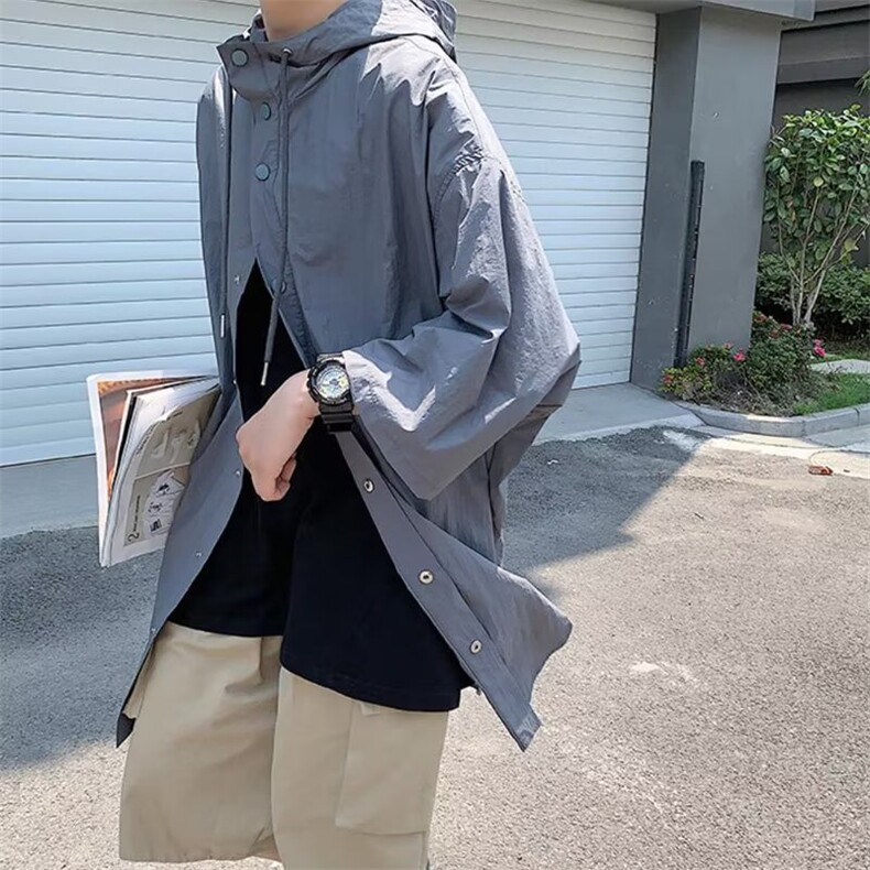 青春流行中长款男文艺潮外套防晒衣CS102P30图片