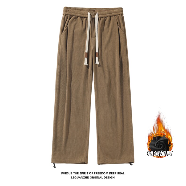 2024HK24741加绒白底大码灯芯绒卫裤M-5XHK241001-特P35，男装休闲裤，电商A022