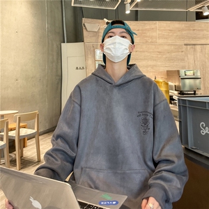23/秋季360G麂皮绒烧花宽松休闲连帽卫衣JWY252-P55控78图片