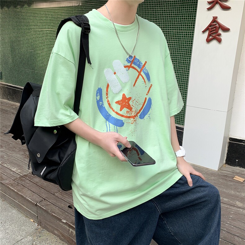 高点击！2026夏新款潮流宽松百搭休闲短袖T恤A422-1-DT12-P28限39,男装T恤,电商A422-1