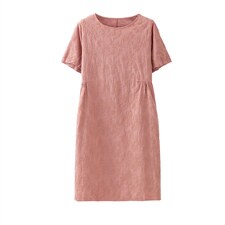 2022年夏季新款潮纯棉短袖连衣裙女中长款小个子韩版休闲a字裙子，女装连衣裙，简韵佳