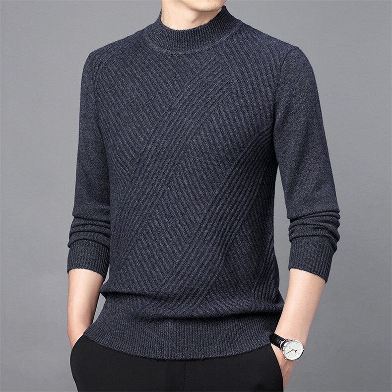 CM61050钱塘2020-2中年男士纯色冬季厚款百搭简约羊毛衫P152图片