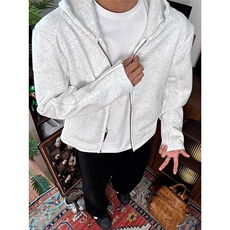 美式穿搭薄款卫衣男春秋新款连帽棒球服拉链开衫外套WY008，女装短外套，星座516A
