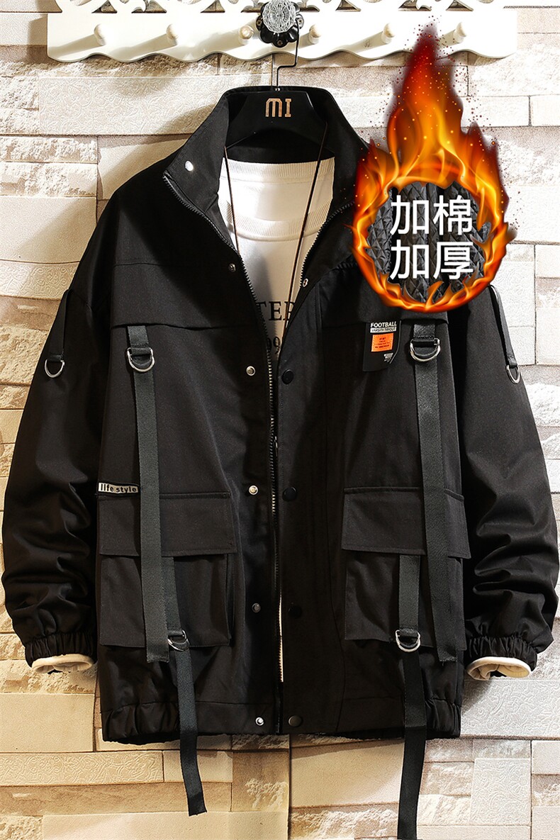 现货7XL-M码立领加棉棉衣男2023冬新款织带加厚外套支持各种活动，男装棉衣，钱塘717(原712)