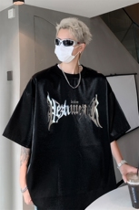 男装短袖T恤2026夏季亮面字母印花五分袖体恤XZ514-2-202461-P58，男装T恤，星座514-2(原B239)