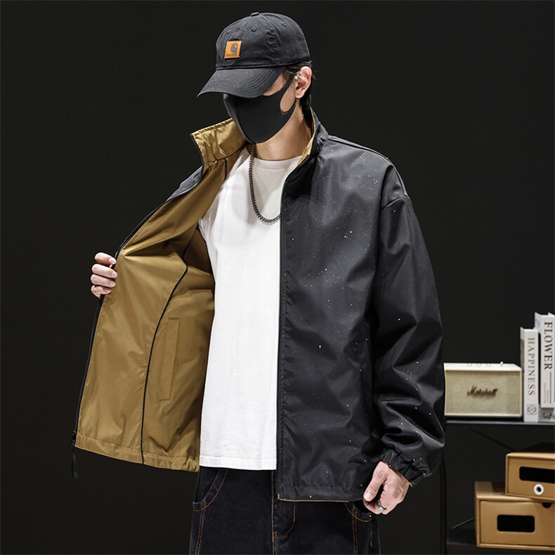 2025秋季新款立领拼色时尚夹克男士休闲外套潮牌Q5566-P68，男装夹克，星座610（原A335）