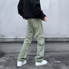 多口袋工装牛仔裤美式复古高街vibe风男潮长裤男牛仔裤NZK178-P68，男装牛仔裤，星座302B-2