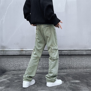 多口袋工装牛仔裤美式复古高街vibe风男潮长裤男牛仔裤NZK178-P68图片