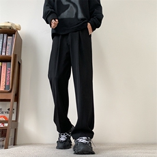 现货主推款加大码直筒垂感纯色西裤S-3XL310A-2BK315P45控68，男装西裤，星座310A-2