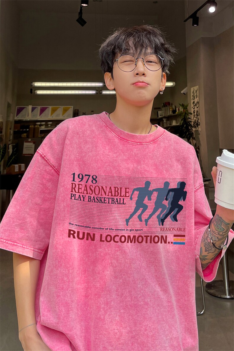 ！2025夏季新款男士水洗短袖T恤潮牌情侣半袖XT1498P35,男装T恤,电商B220