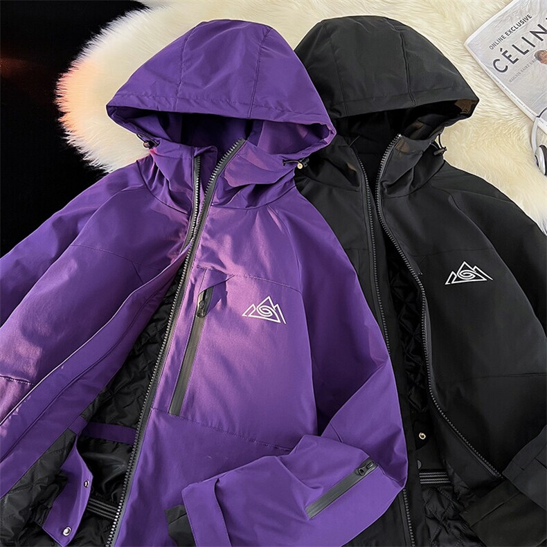 冬新防水防风滑雪服男中性风加棉加厚大码保暖夹克外套M77-P160,男装棉衣,电商A001-1