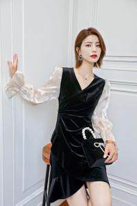 秋装新款丝绒打底裙，其它，莎咔