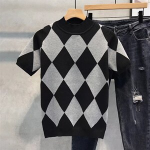 毛衣男韩版潮流五分袖半高领毛衣M3317P42,男装针织衫/毛衣,星座1116-2