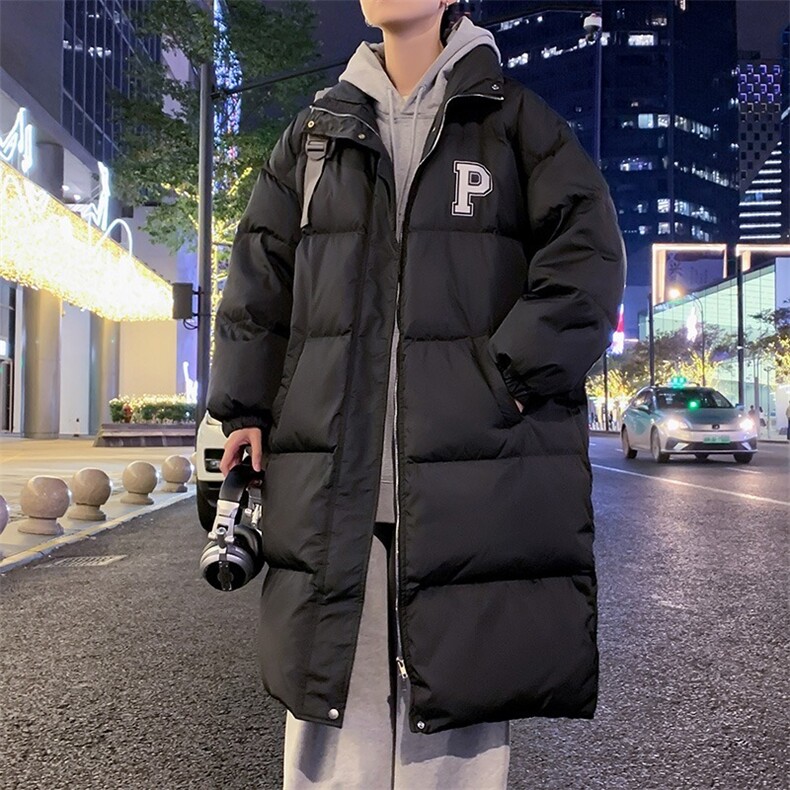 1506-1/M5691/P79字母P韩系中长款立领羽绒棉服男女新款面包服,男装棉衣,星座1506-1