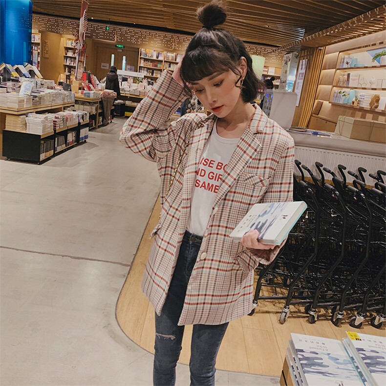 现货2021春季新款粉色格子小西装钱塘1318A-6623,女装西装,西子