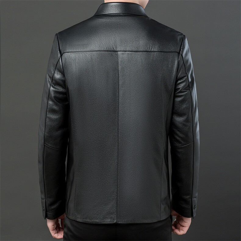 2301-1秋冬新款男士真皮羽绒服可脱卸内胆牛皮外套商务男装P600,男装羽绒服,电商B360A（原721A）