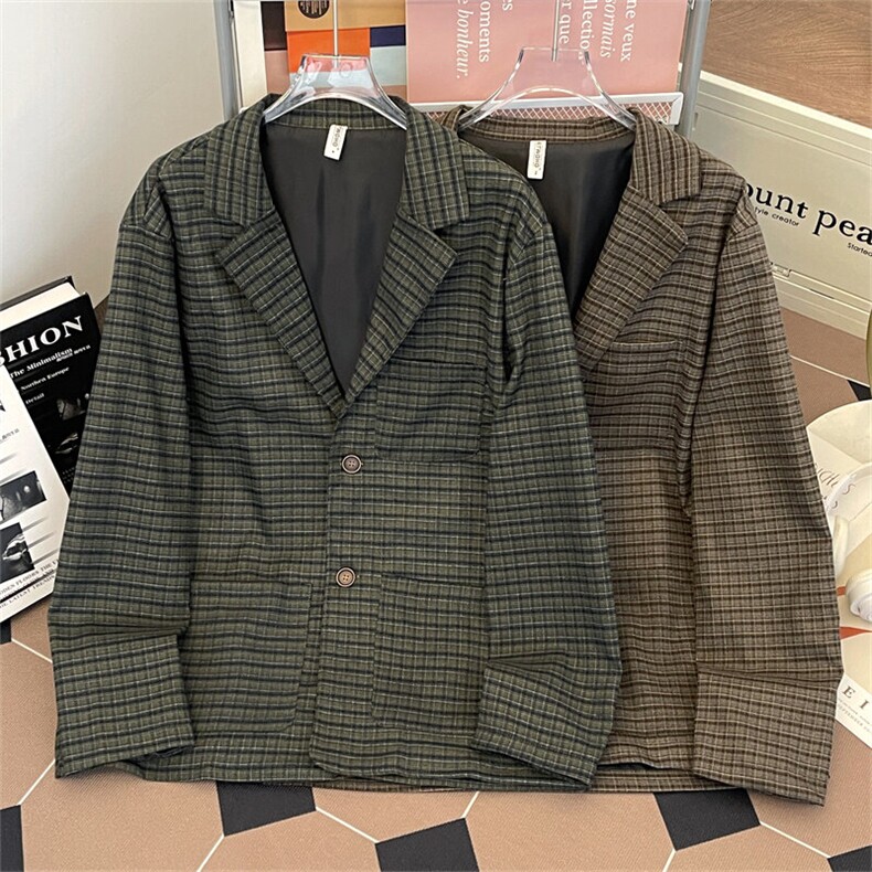 港风春款男西服条纹拼色二粒扣大口袋休闲西装夹克外套JAK18P60,男装夹克,星座1013-1