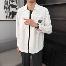 港风灯芯绒加厚长袖衬衫男春秋季新款大码衬衣外套潮牌上衣服Y43，男装衬衫，星座1116A-2（原606A-1）