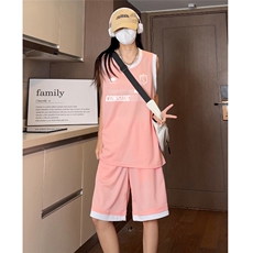 中性24夏款时尚字母印花背心休闲运动套装TZ6305P50控68，男装背心/马甲，电商A268