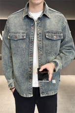 店主风2025春秋季新款牛仔夹克男品质衬衫式外套B317-JK812-P125，男装夹克，电商B317