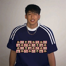 夏季美式高街重磅纯棉三条杠织带撞色男女短袖T恤ZD397-特P30，男装T恤，电商A486