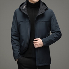2023冬季可拆卸帽羽绒服男款中年装保暖短款外套XXH9617-P245，男装羽绒服，电商B212（原钱塘6029）