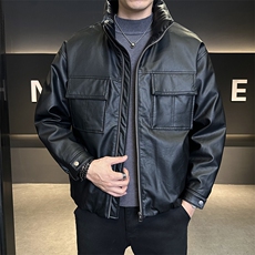现货标50白鸭绒皮羽绒服男宽松痞帅高级感外套C317-Y9968-P215，男装羽绒服，电商C317