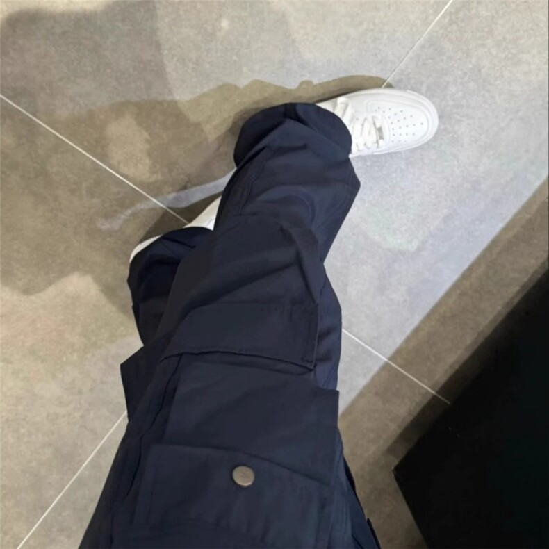 K523-P38多口袋藏青色裤子美式复古高街工装裤直筒休闲裤,男装工装外套,星座215-1