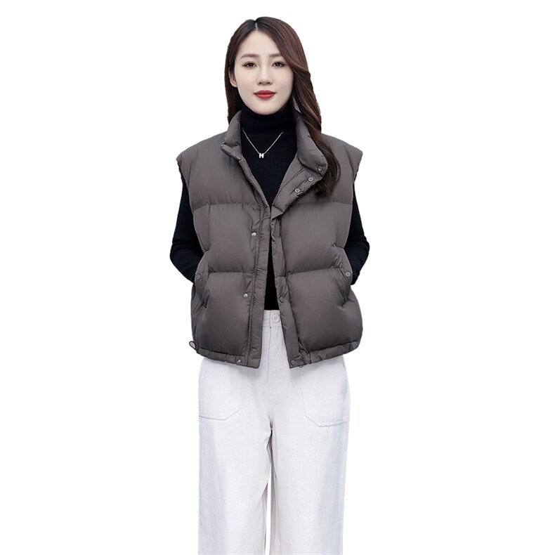2024新款秋冬时尚大方女装马甲简约百搭轻薄羽绒服背心外套显瘦保暖无袖上衣,女装马甲,凯瑟曼