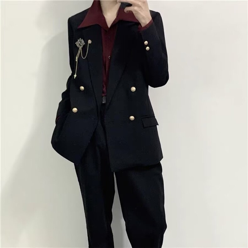 WE1551-P652025美式潮牌日系学院风双排扣西服,男装西服,电商B323A