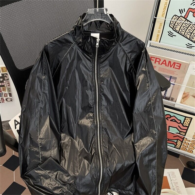 W474-P55明星同款防晒衣冲锋衣外套拉链印花防晒开衫休闲夹克,男装防晒衣,星座911-1