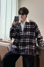 已做货休闲时尚高品质卫衣经典格子假两件卫衣秋冬流行单品P65，男装卫衣，电商B319