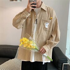 长袖衬衫春款男港风潮流灯芯绒衬衣C916P33，男装衬衫，星座1116-2