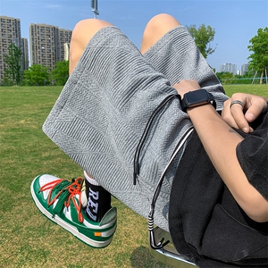 肌理感休闲短裤男夏美式宽松抽绳五分运动裤中裤XZ514-2-1533-P38图片