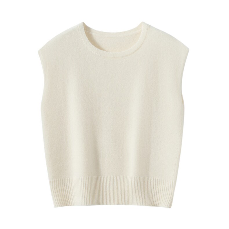 2025年秋季双股圆领马甲时尚百搭休闲，女装马甲，朝思纯山羊绒