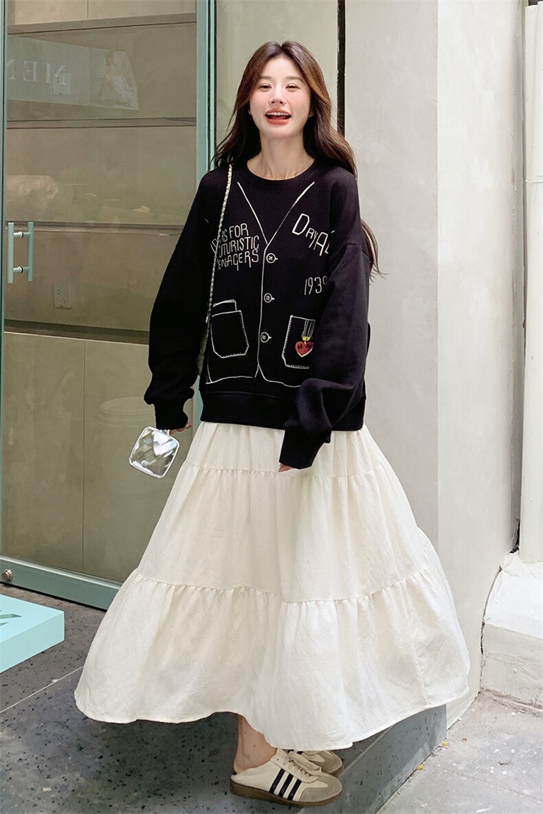 【新款】涂鸦印花卫衣裙假两件已出货L72-P165K238,女装连衣裙,2C272